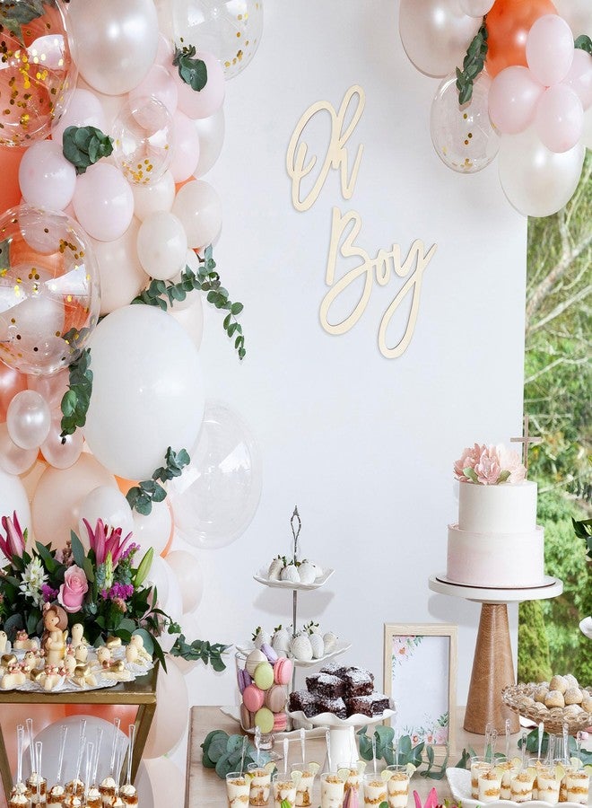 JTRF Oh Boy Sign - Wood Color | Perfect for Baby Showers, Gender Reveal Parties, Baby's 1st Birthday, and Photo Backdrops | Boy Decorations and Party Background - Image 5